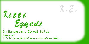 kitti egyedi business card